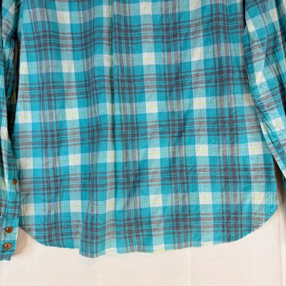 J CREW Women’s Size 8 Shirt Top Blouse Plaid Button Down Cotton Stretch